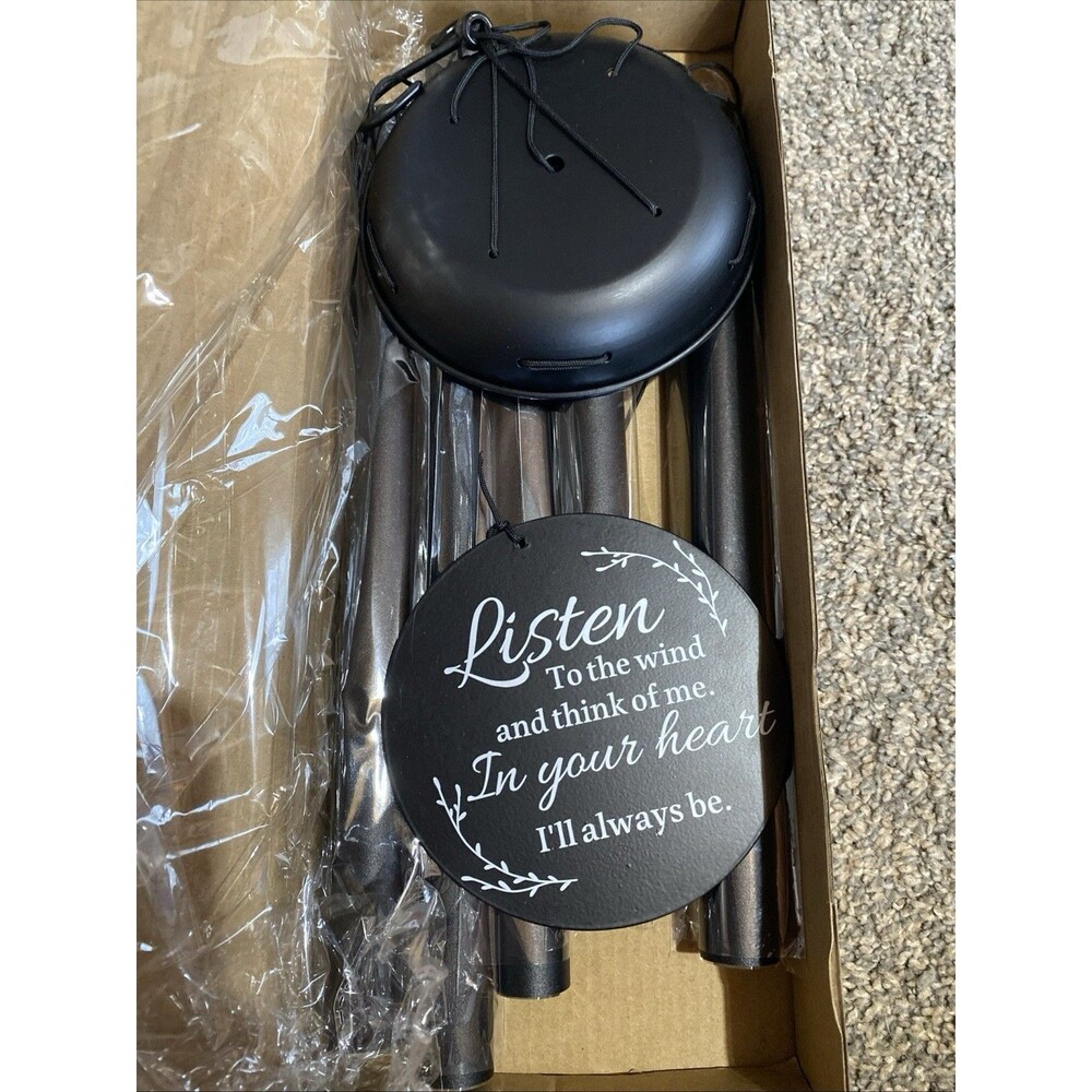 NWT Wind Chime- Listen to The Wind and Think of Me In Your Heart Ceramic Plaque